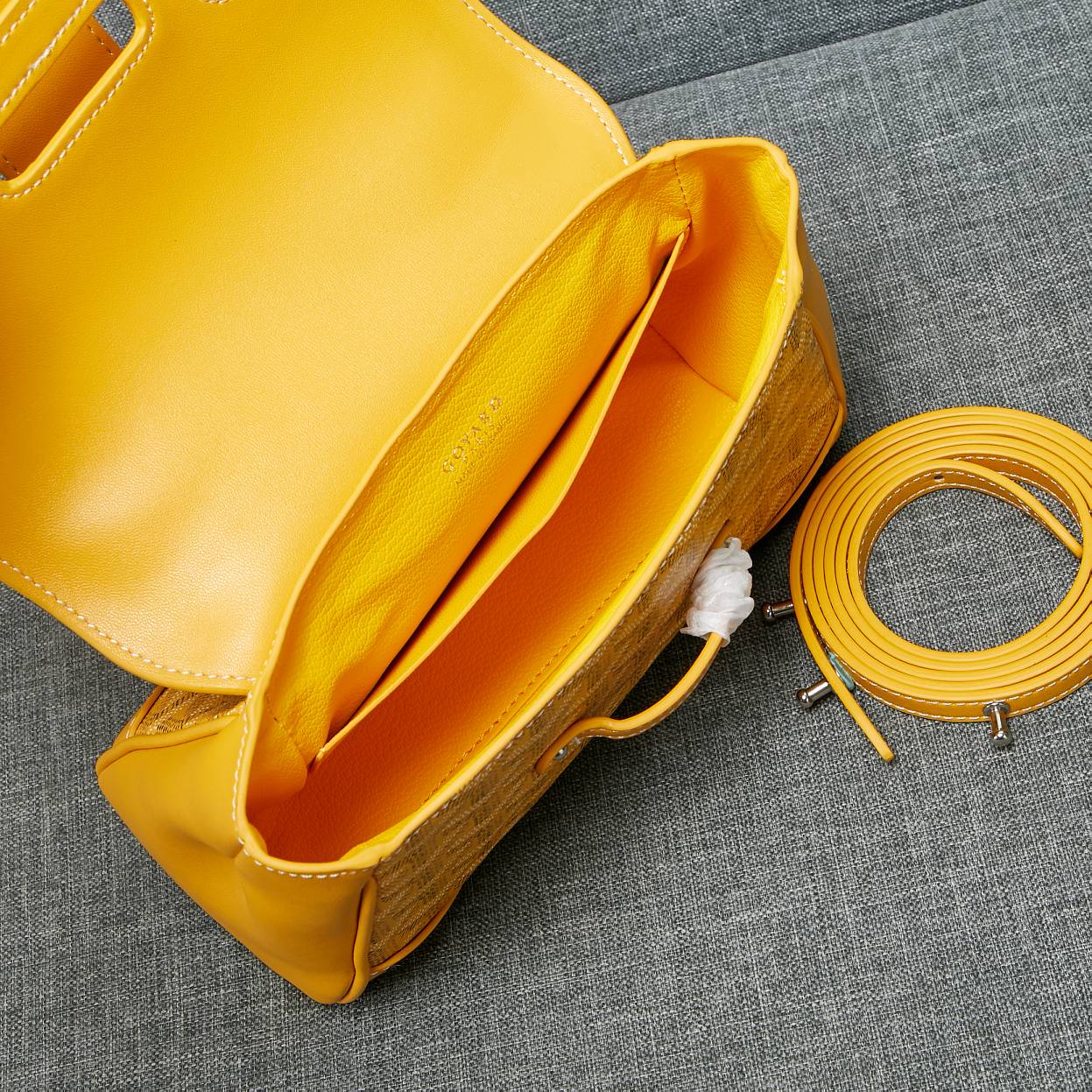 Goyard Saigon Souple Mini Bag Yellow Canvas 20cm