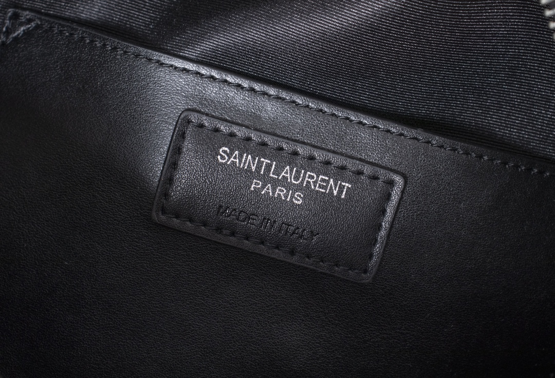 Saint Laurent Lou Camera Bag In Quilted Black Silver Leather 23Cm