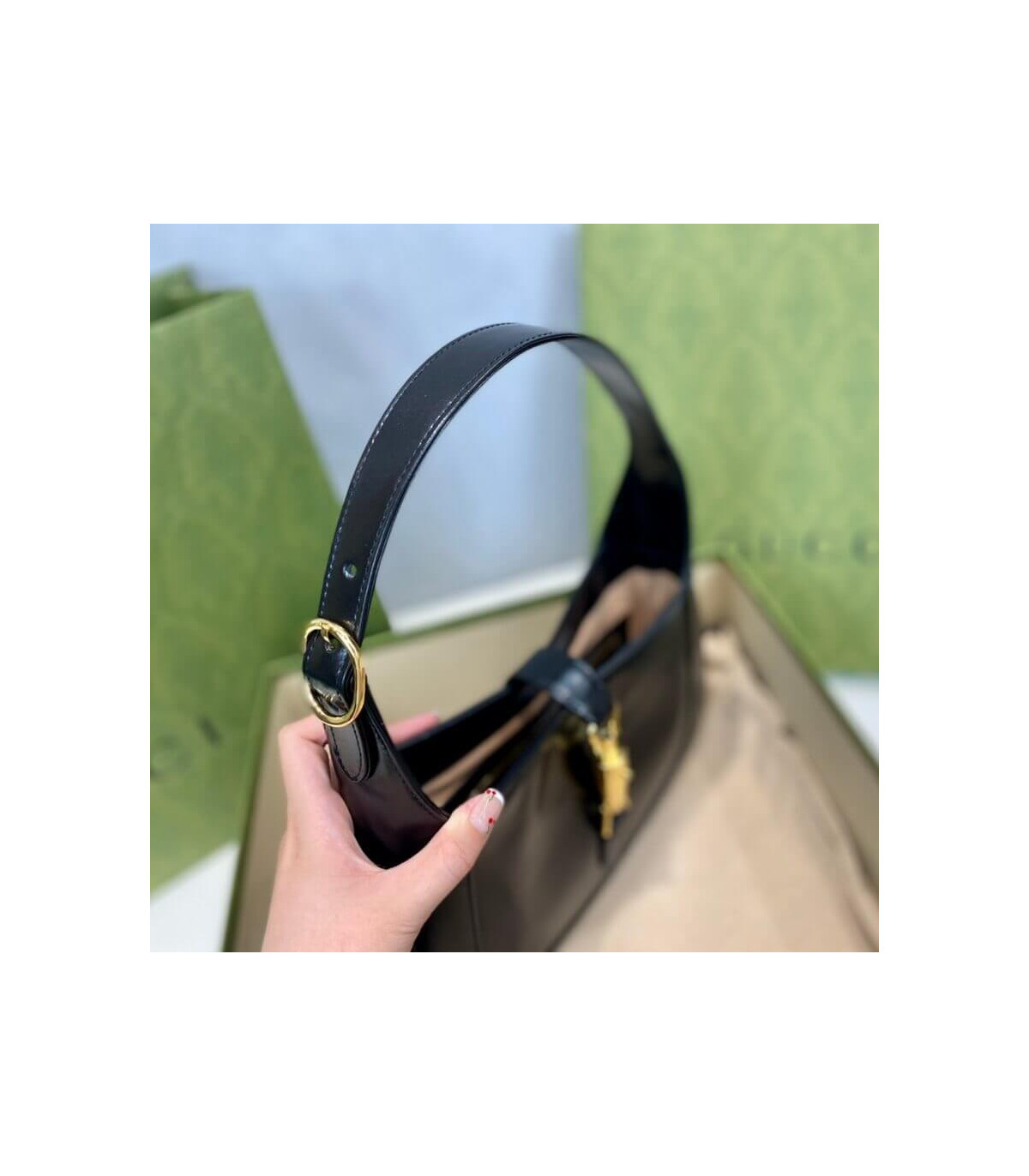Gucci Jackie 1961 Small Hobo Bag In Black Leather 27.5cm