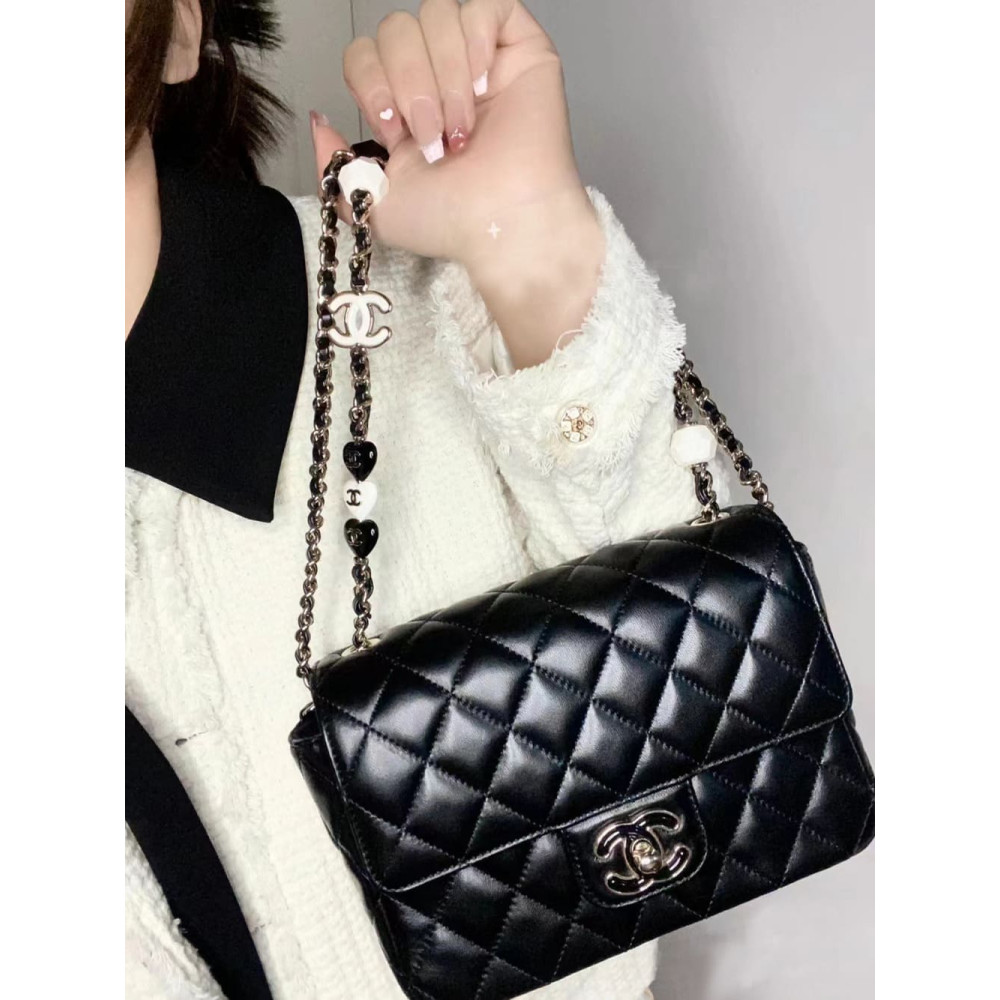 Chanel Mini Flap Bag in Black Lambskin
