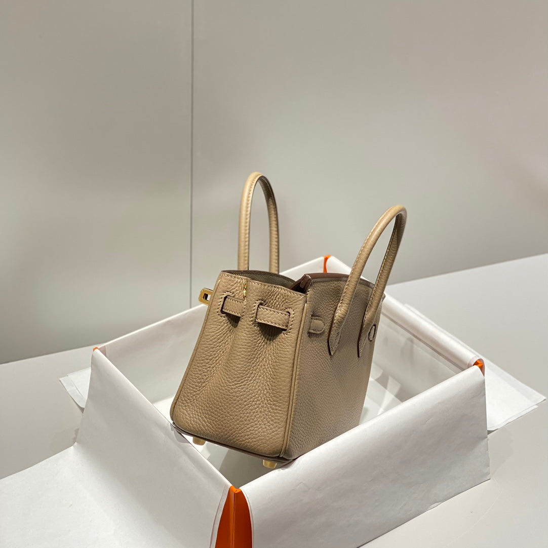 Hermes Birkin 20Cm Gris Tourterelle Togo Leather Gold Hardware