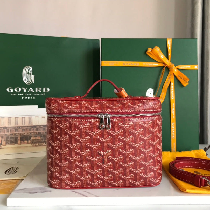 Goyard Muse Vanity Case 20 Cm Classic Red Goyardine Canvas