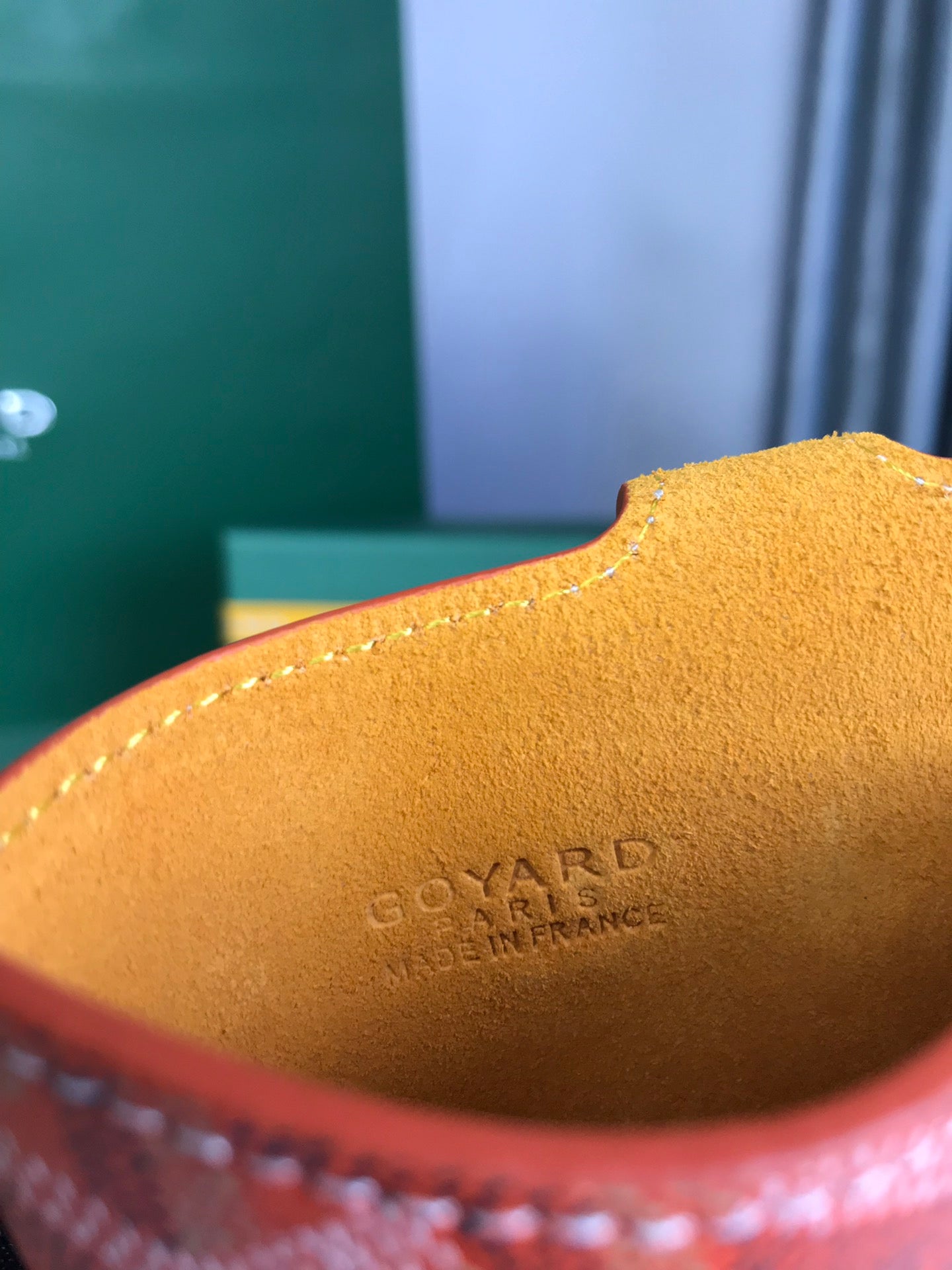 Goyard Montmartre Gm Case 18 Cm Orange Goyardine Canvas