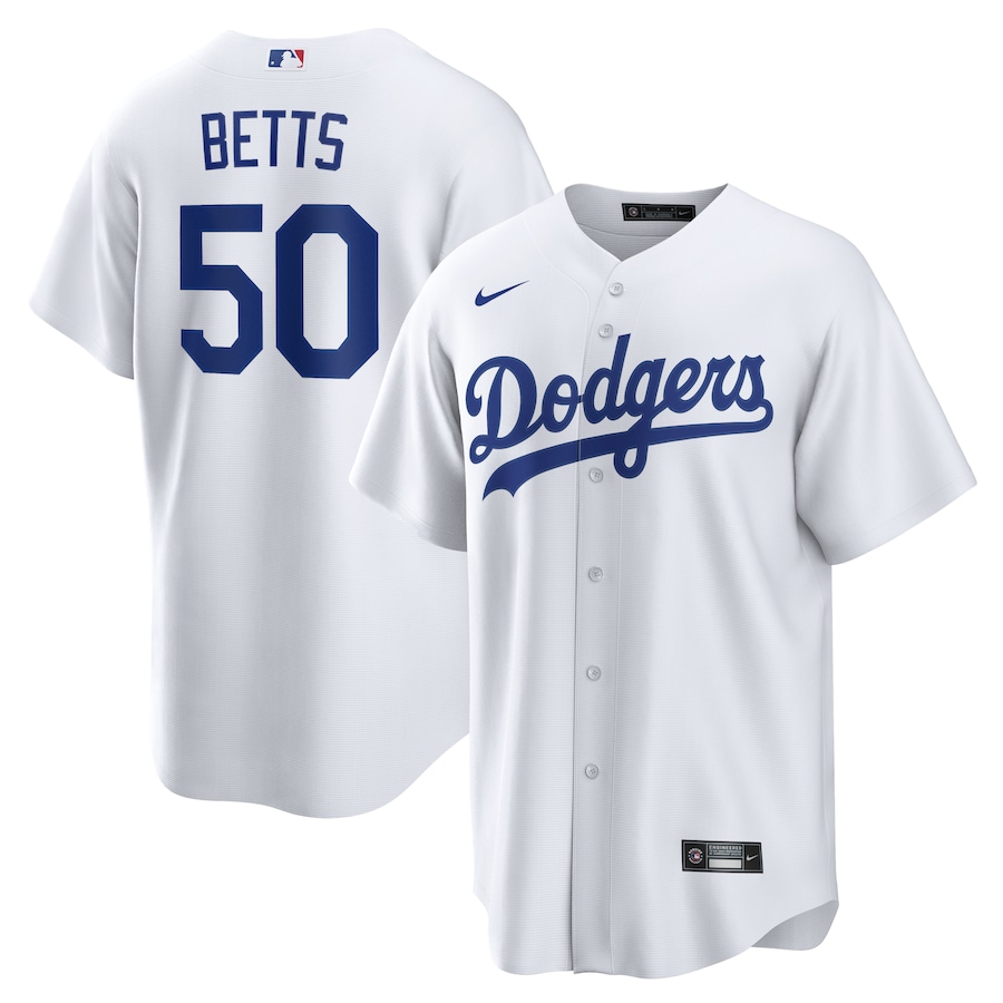 Mookie Betts Los Angeles Dodgers Home Player Name Jersey White