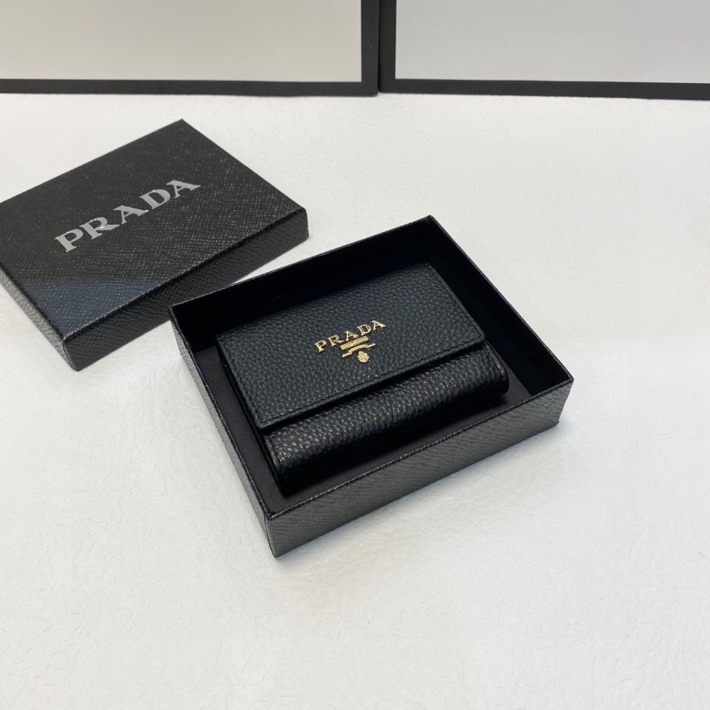 Prada Small Saffiano Wallet Black 10cm 1mh043 Zlp F061h