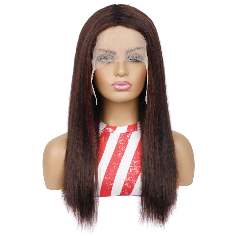 Long front lace headgear European style fiber straight hair