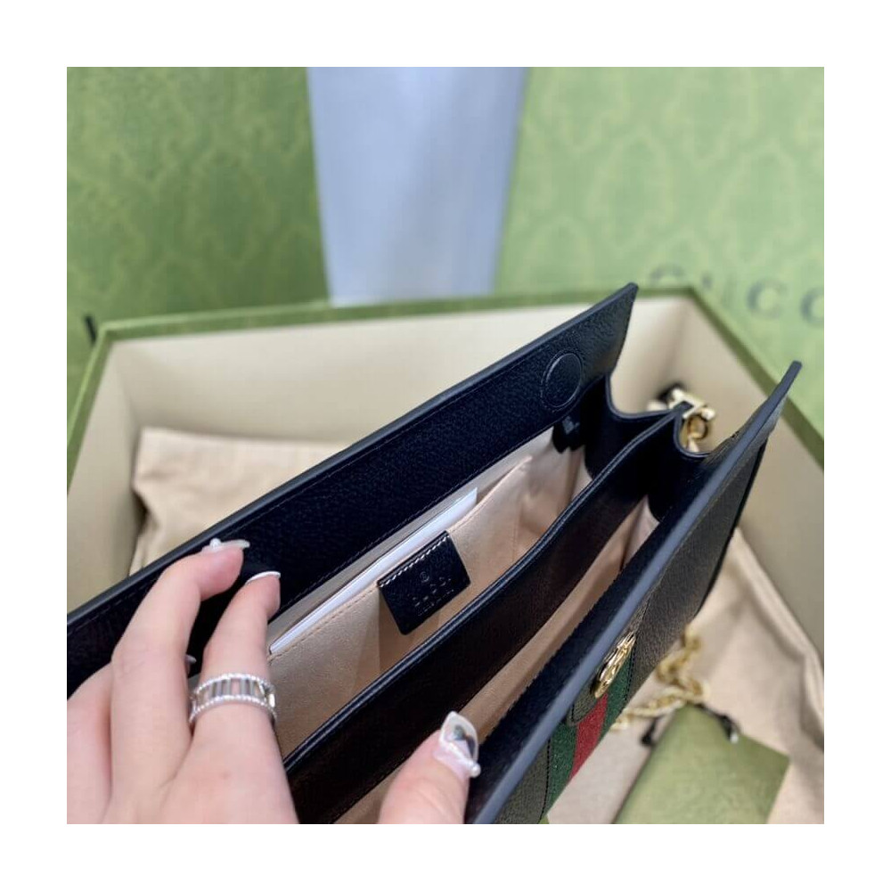 Gucci Ophidia Small Shoulder Bag in Black Leather