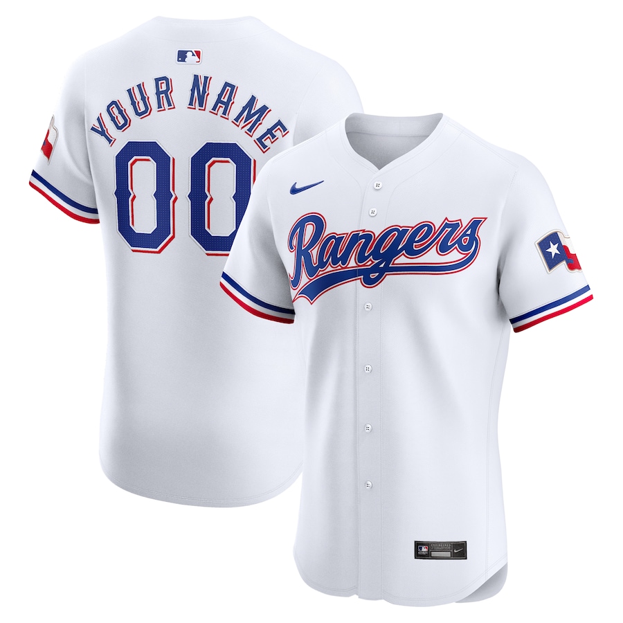 Texas Rangers Home Elite Custom Jersey White