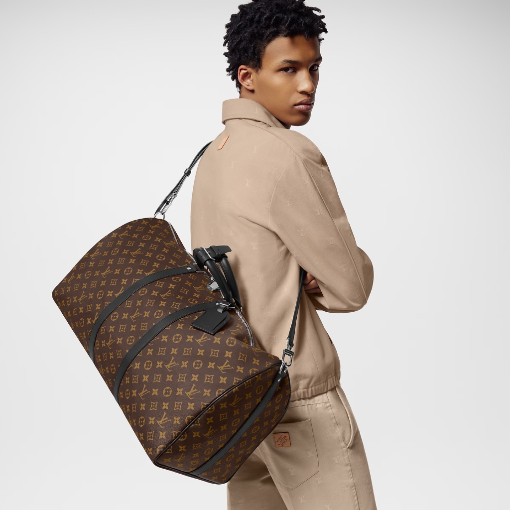 Louis Vuitton Keepall Bandoulière 55 Monogram Macassar 55cm M56714