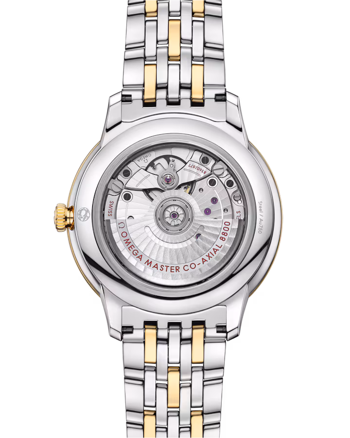 Omega De Ville Prestige 40 mm Silver Dial with Diamonds Stainless Steel and 18k Yellow Gold Bracelet 434.20.40.20.52.001