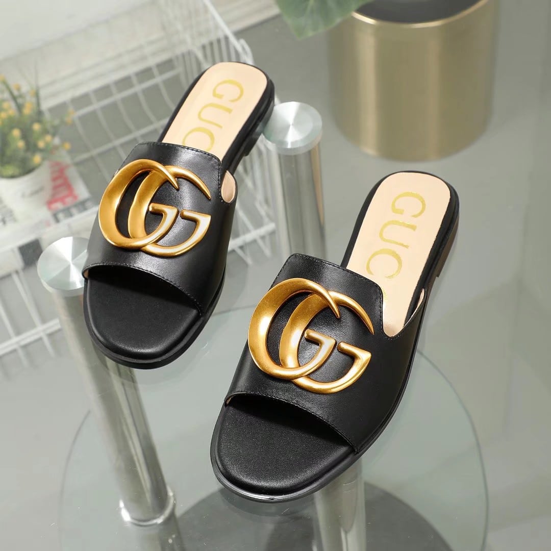 Gucci Princetown Gg Slippers Leather Black