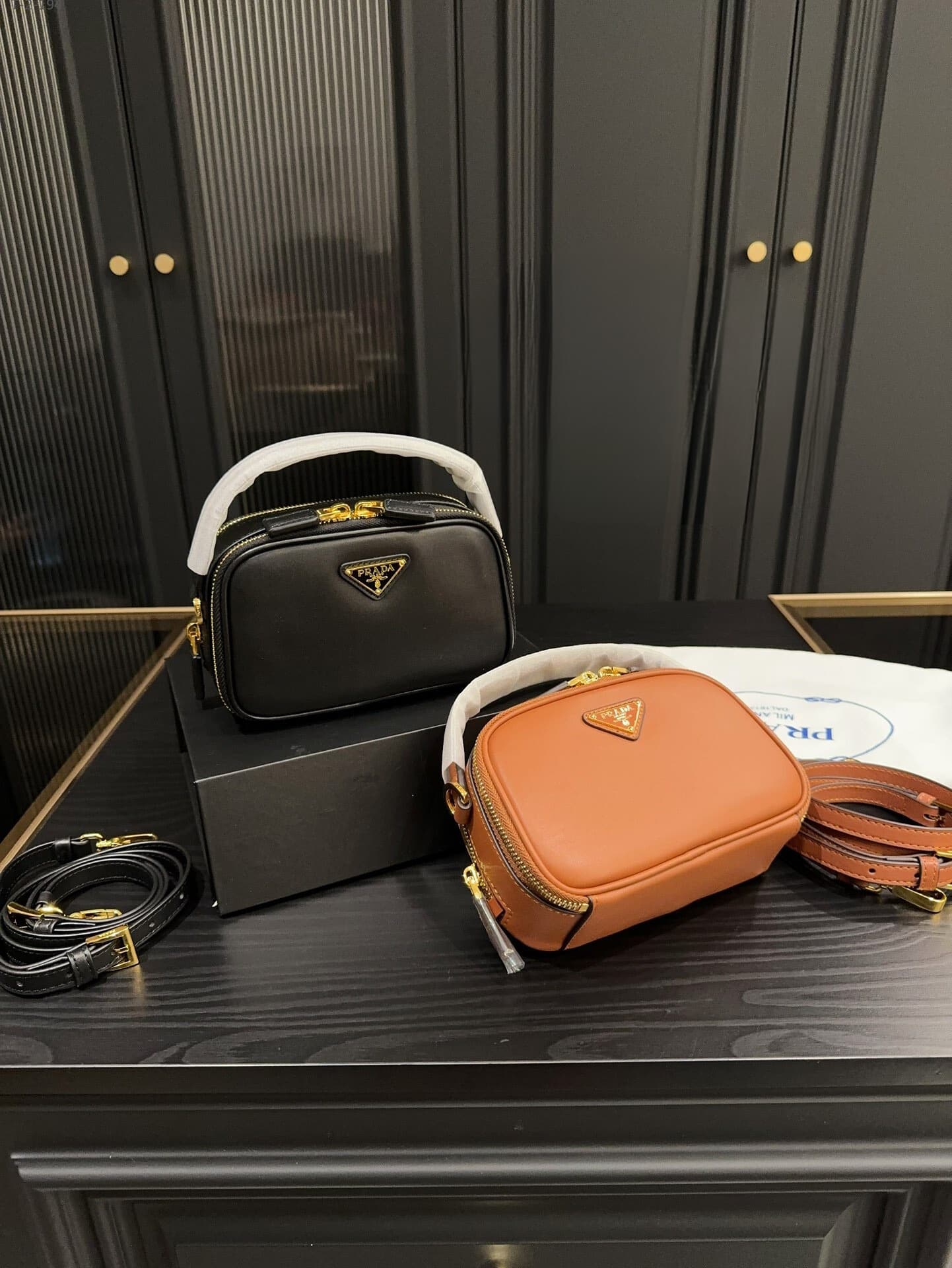 Prada Odette Leather Mini Bag Black 18Cm