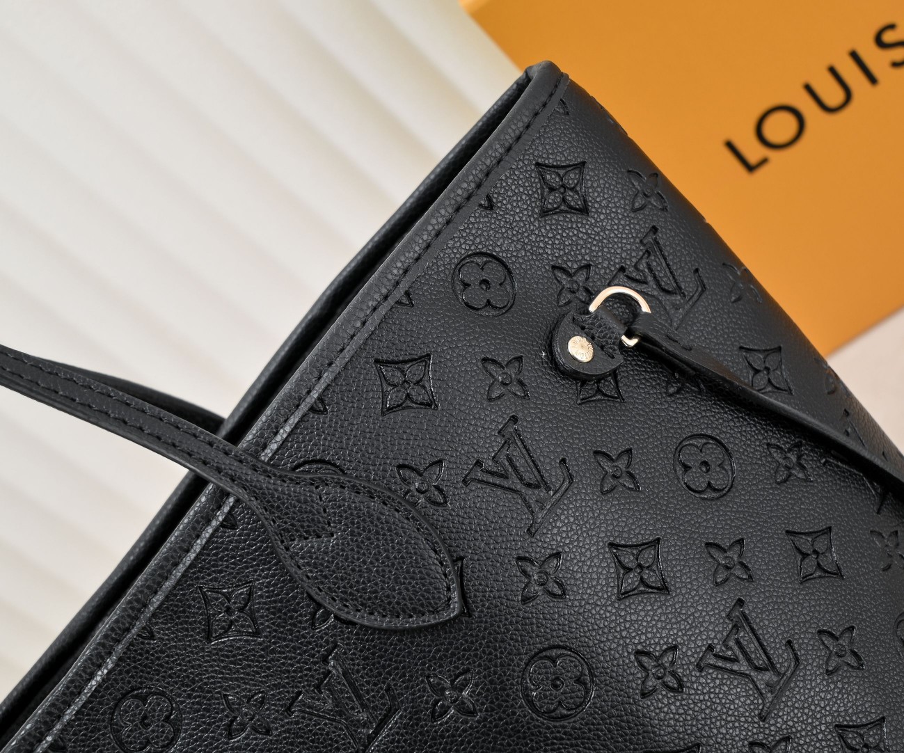 Louis Vuitton Neverfull MM Monogram Empreinte Leather Black 31cm