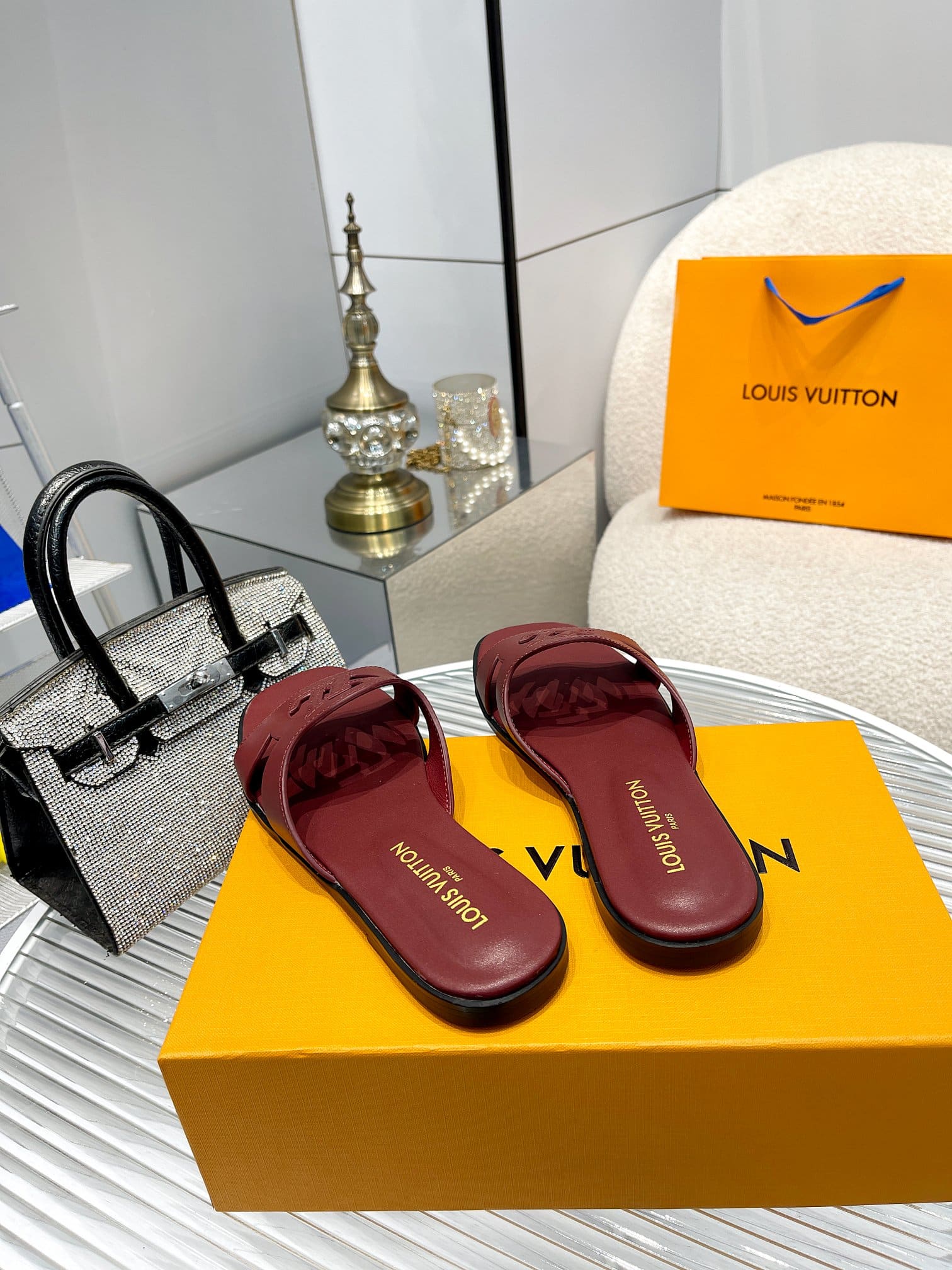 Louis Vuitton LV Isola Flat Mule Red 1ABP2W
