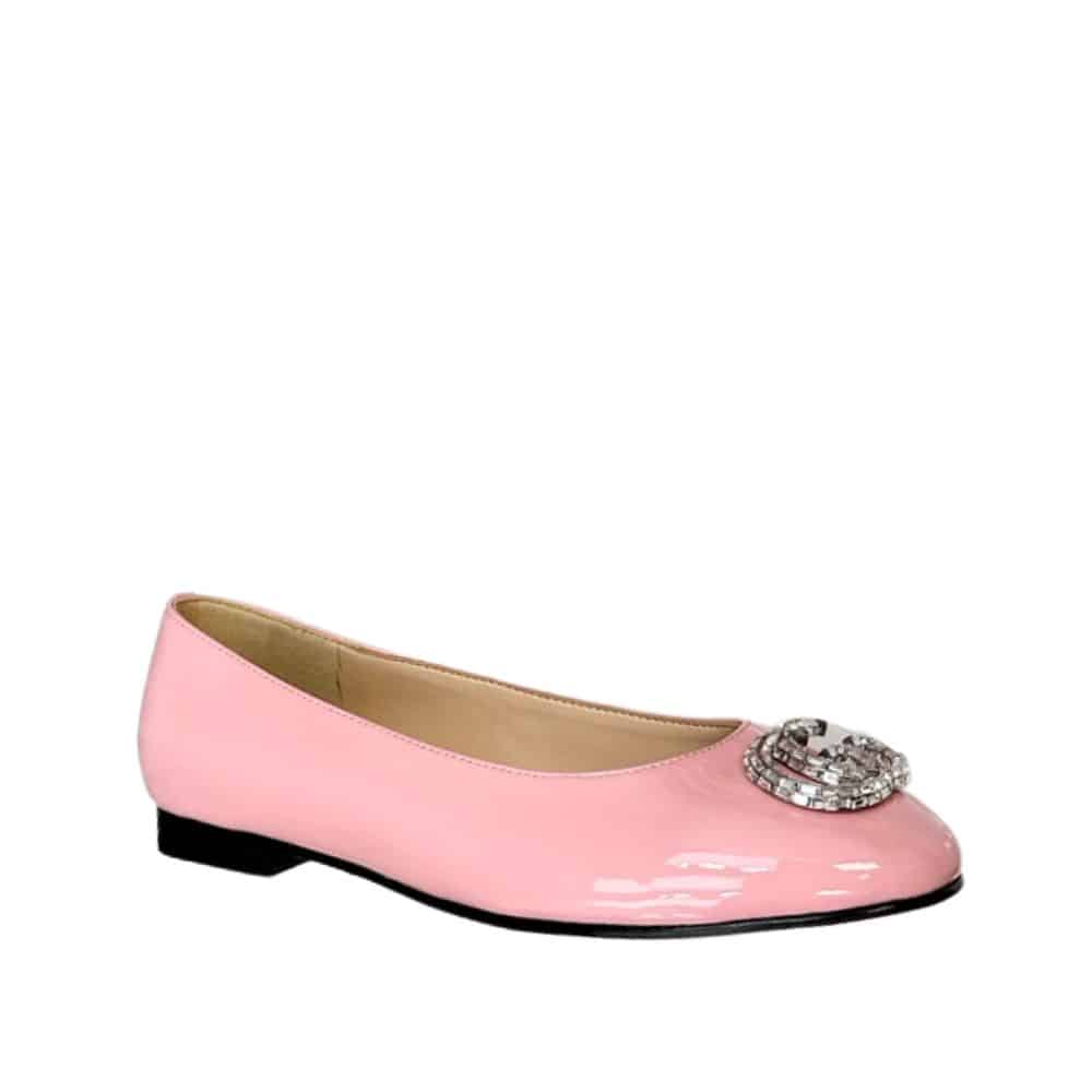 Gucci Crystal Gg Women’S Ballet Flat Pink