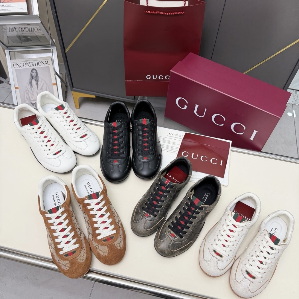 Gucci Men Shift Trainers White Leather 857018 Aafuh 9245
