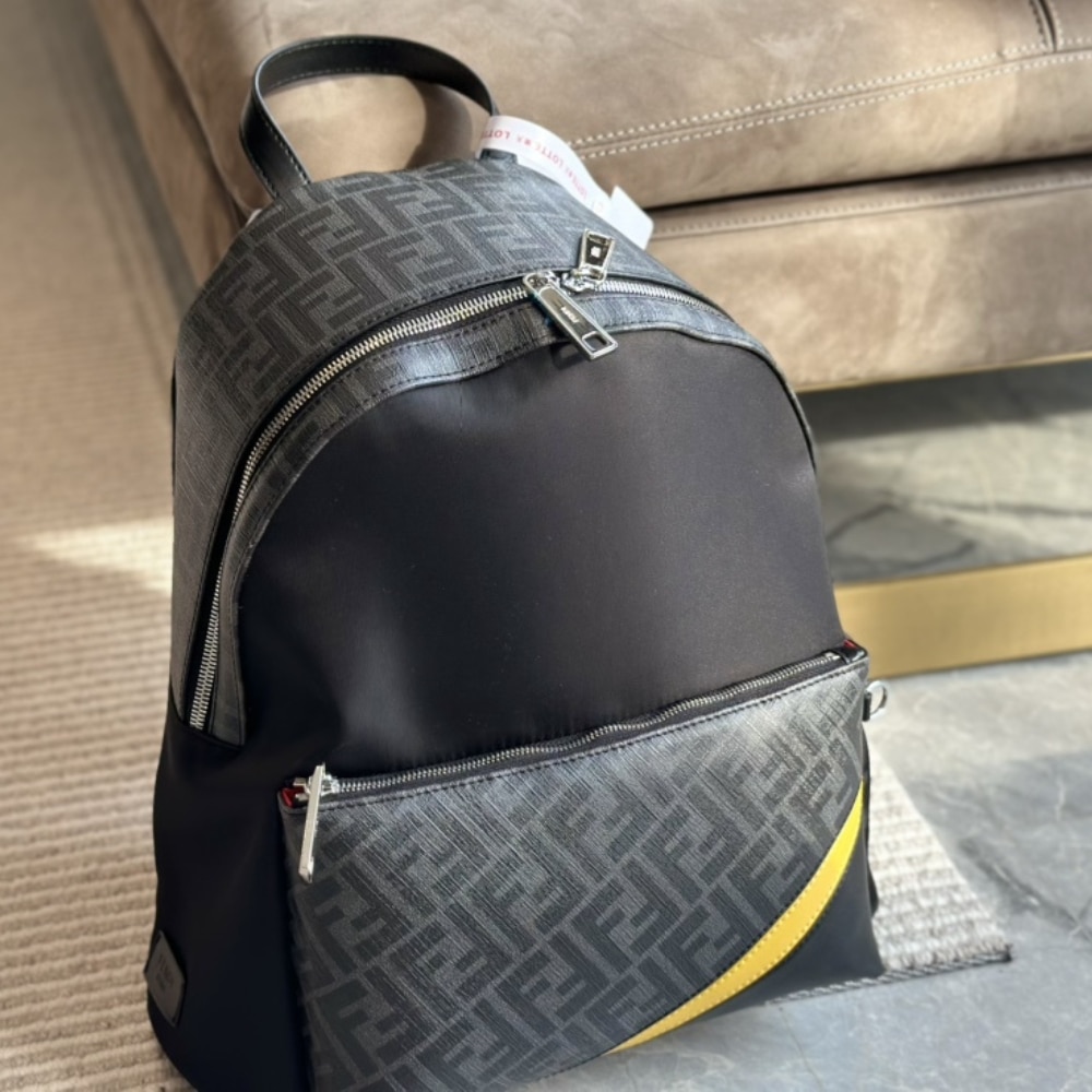 Fendi Diagonal Fendi Diagonal Backpack Nylon Black 35Cm 7Vz042A9Xtf17Bj