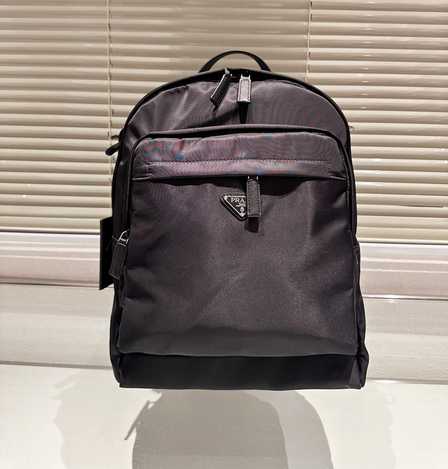 Prada Re Nylon And Saffiano Leather Backpack Black 43Cm