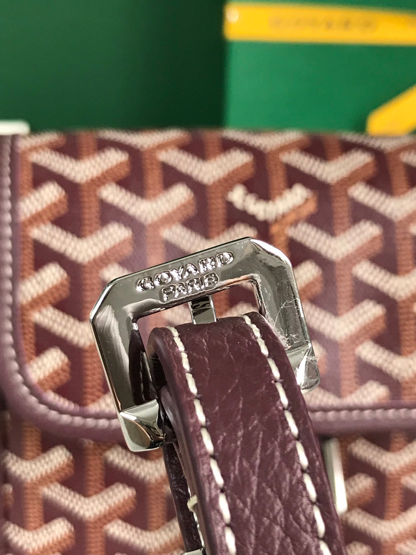 Goyard Grand Bleu 16 Cm Wine Red Goyardine Canvas And Lambskin