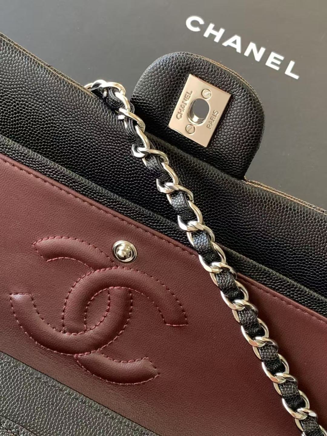 Chanel Classic Flap Bag 25 cm Black – Silver Tone Hardware A01112