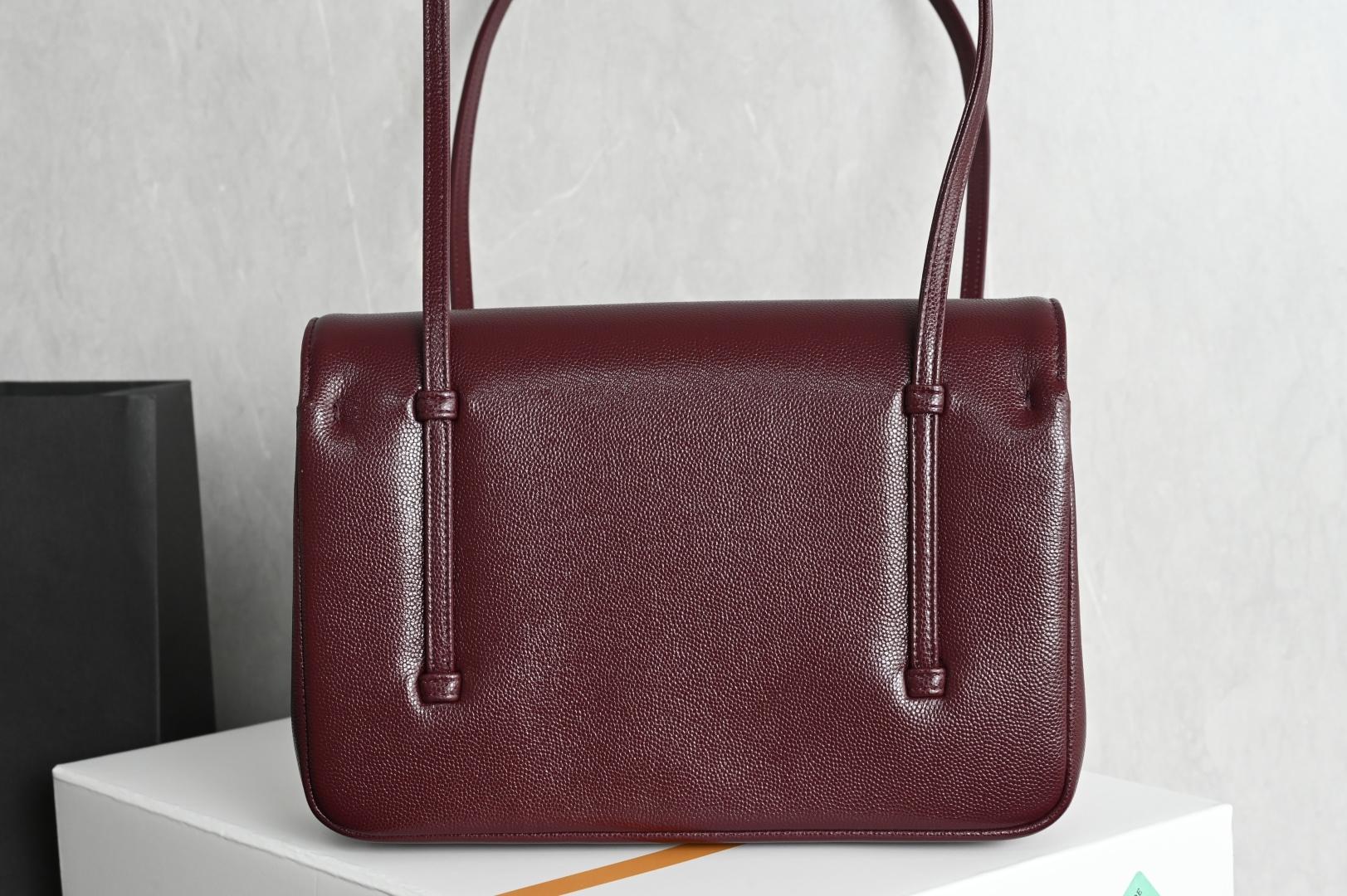 26P Preppy Coco Large Flap Bag in Burgundy Grained Shiny Calfskin with Gold-Tone Hardware