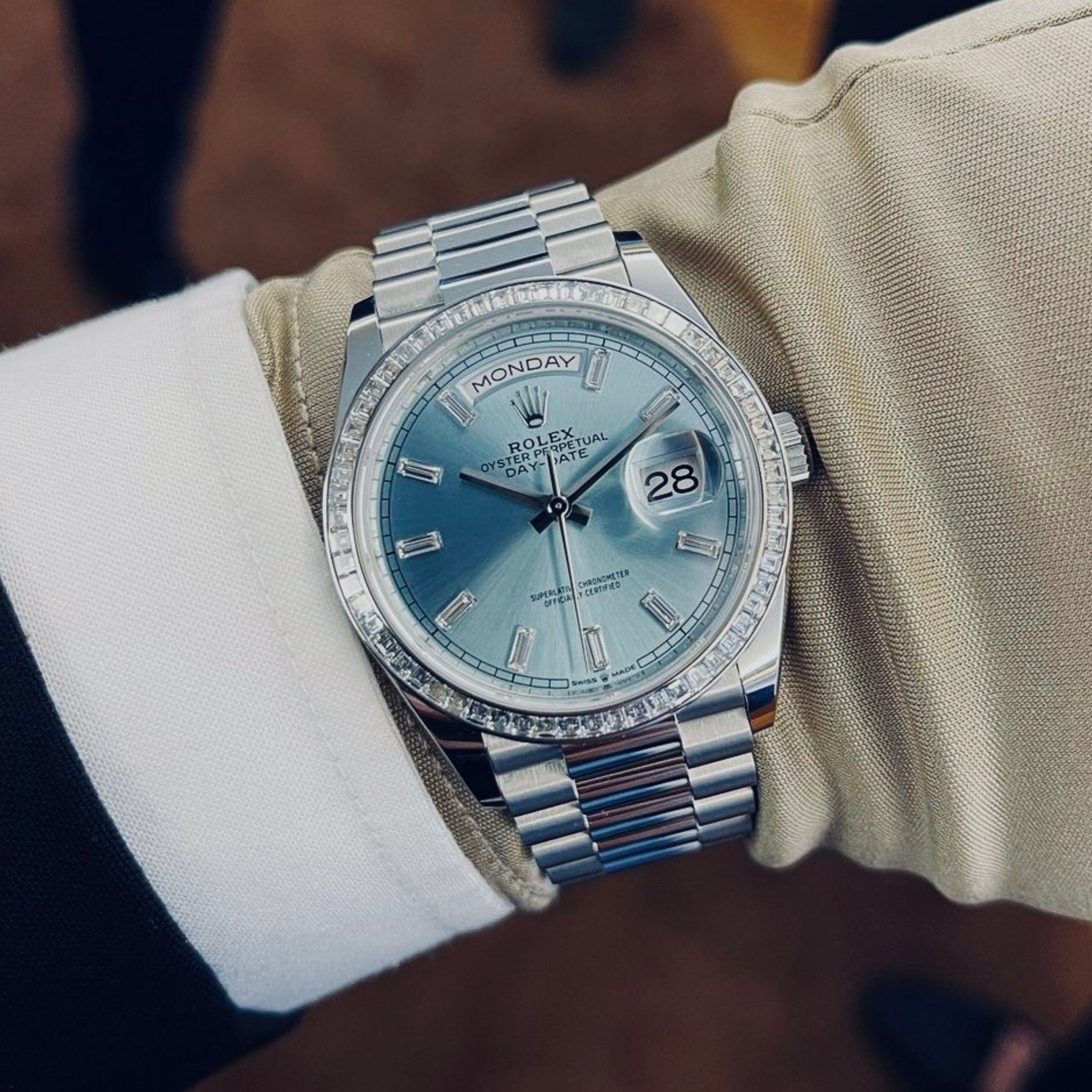 [Superclone] Rolex Day-Date 40mm Ice-Blue Dial President 228396TBR