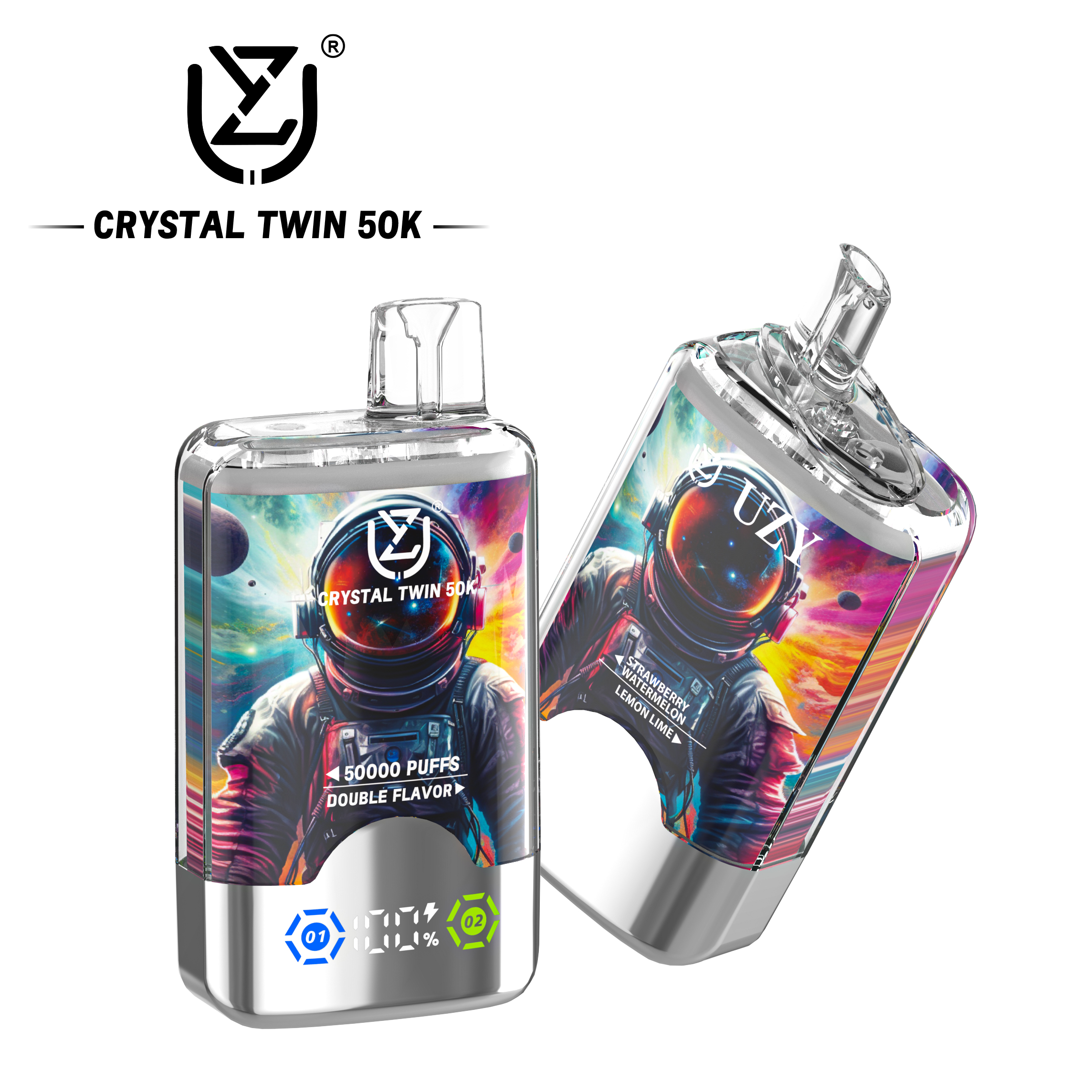 UZY CRYSTAL TWIN 50K Puffs Prefilled Vape |  Rechargeable