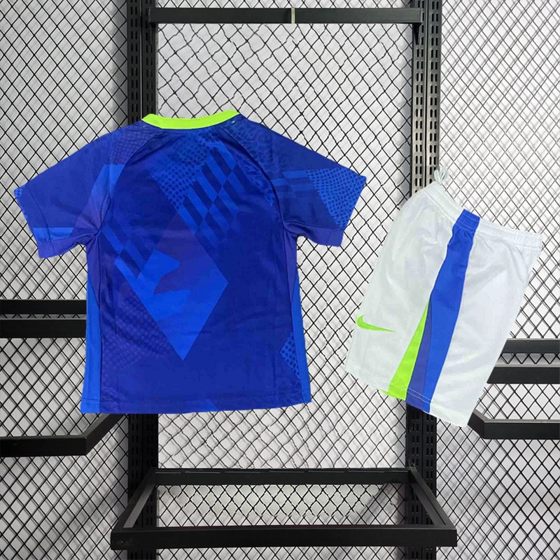 2025-26 Brazil Away KIDS Football Jersey