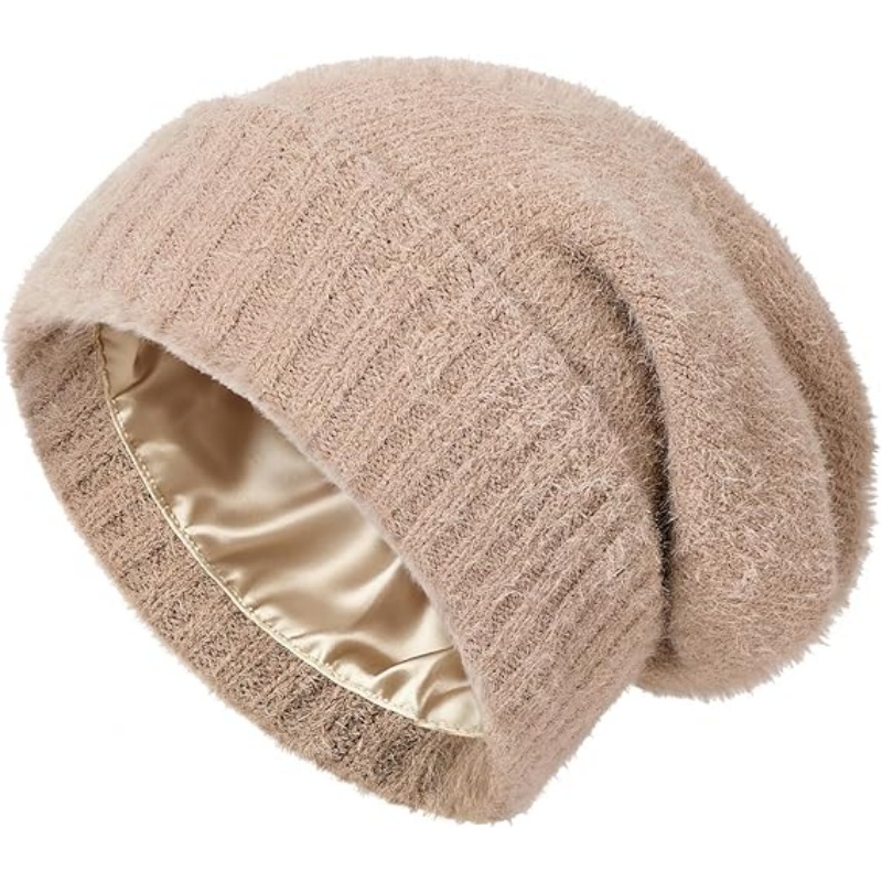 Satin Lined Slouchy Beanie Women