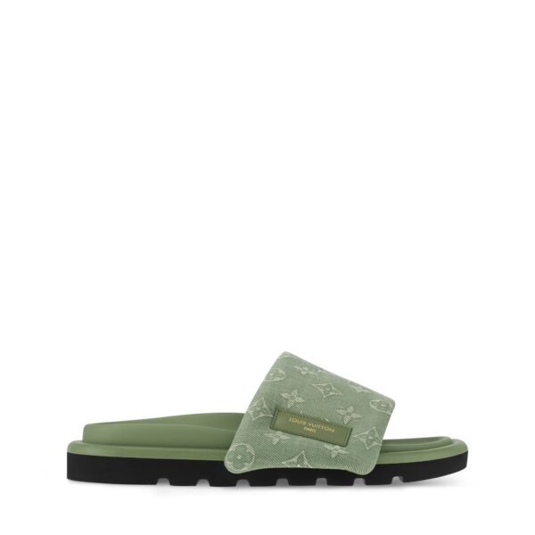Louis Vuitton 1ACJ0A Pool Pillow Flat Comfort Mule Khaki Green
