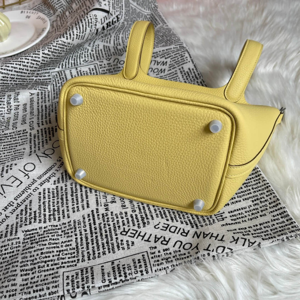 Hermes Picotin Lock Bag In Taurillon Clemence Limoncello 22Cm