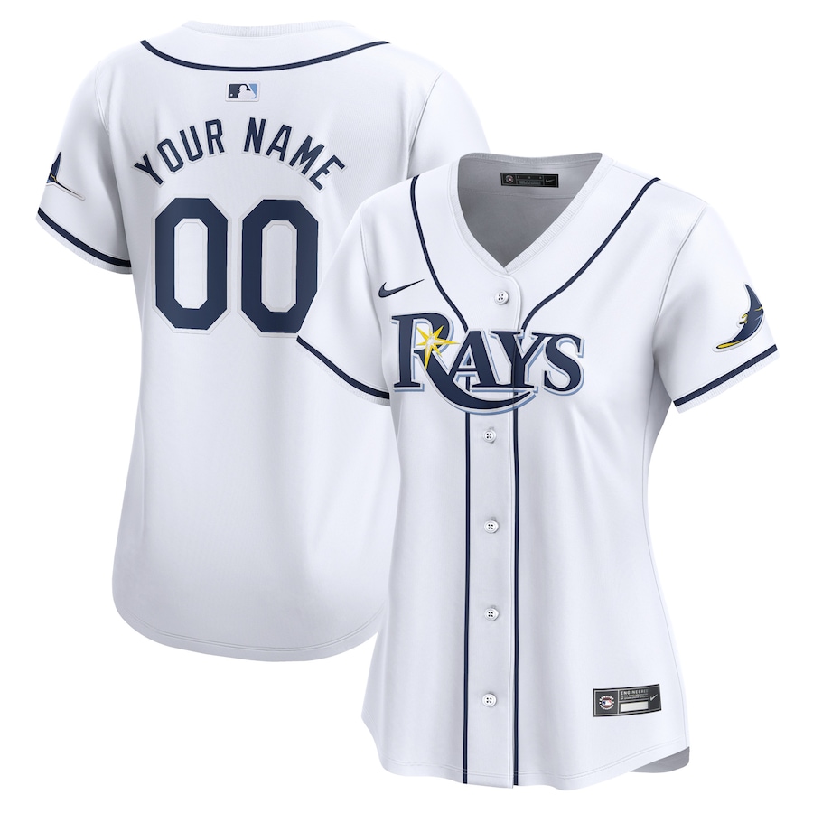 Tampa Bay Rays Women's Home Limited Custom Jersey White