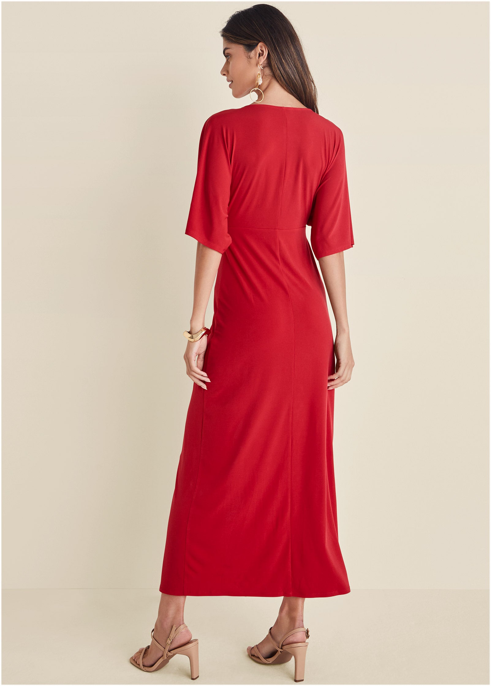 Twist Front Maxi Dress – Red