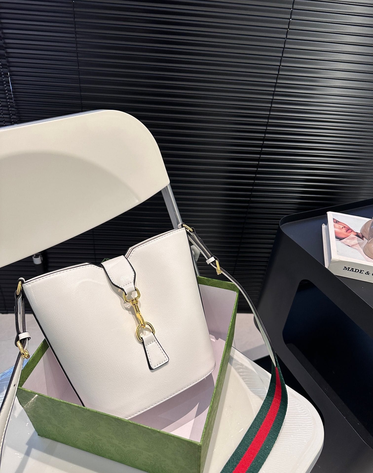Gucci Mini Bucket Shoulder Bag White 19Cm 782908 Aaddy 9589