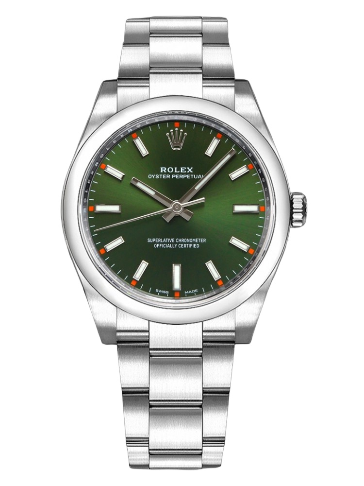 【Super Clone】Rolex Oyster Perpetual Air-King 114200 Olive Green Index Dial 34mm Unisex Replica watch