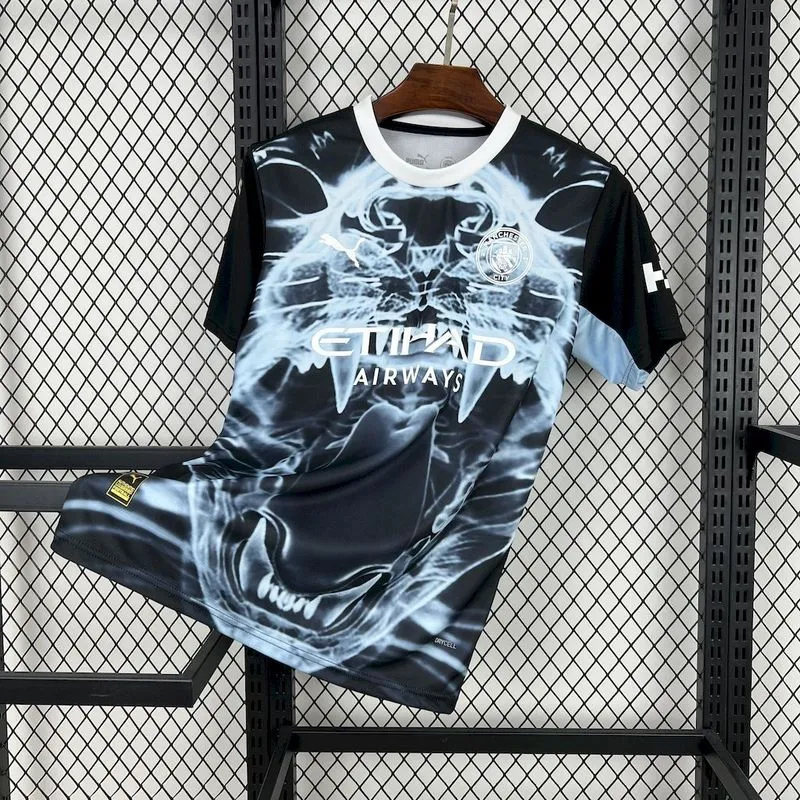 2025-26 Manchester City Black and blue concept version Football jersey