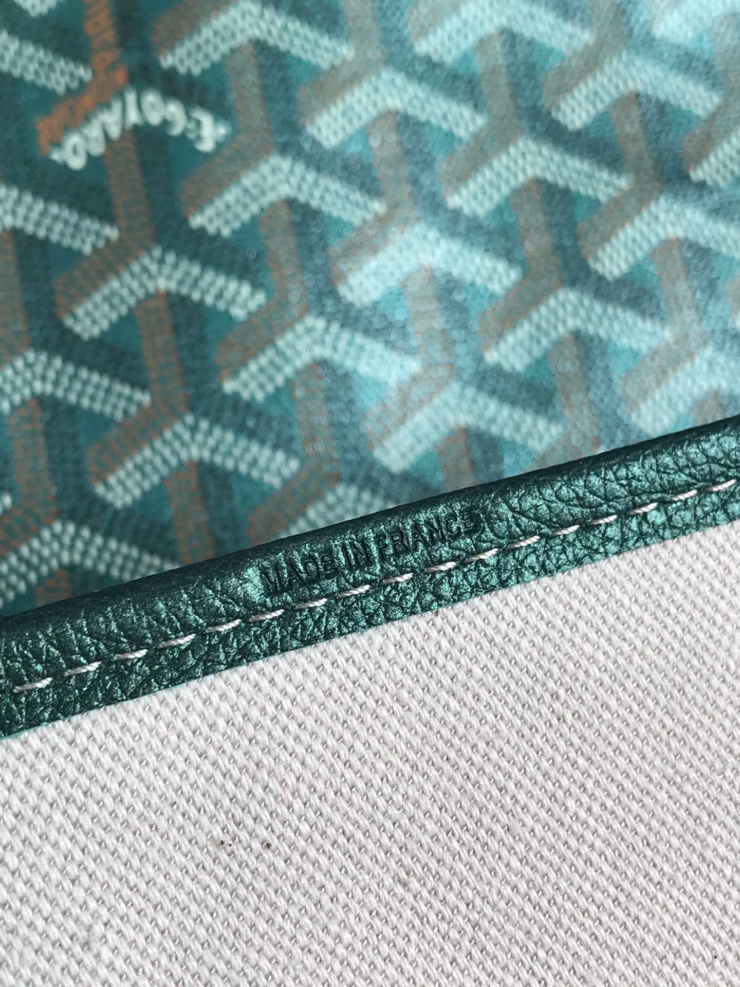 Goyard Saint Louis Pm Bag 34Cm Green Canvas Chevroches Calfskin