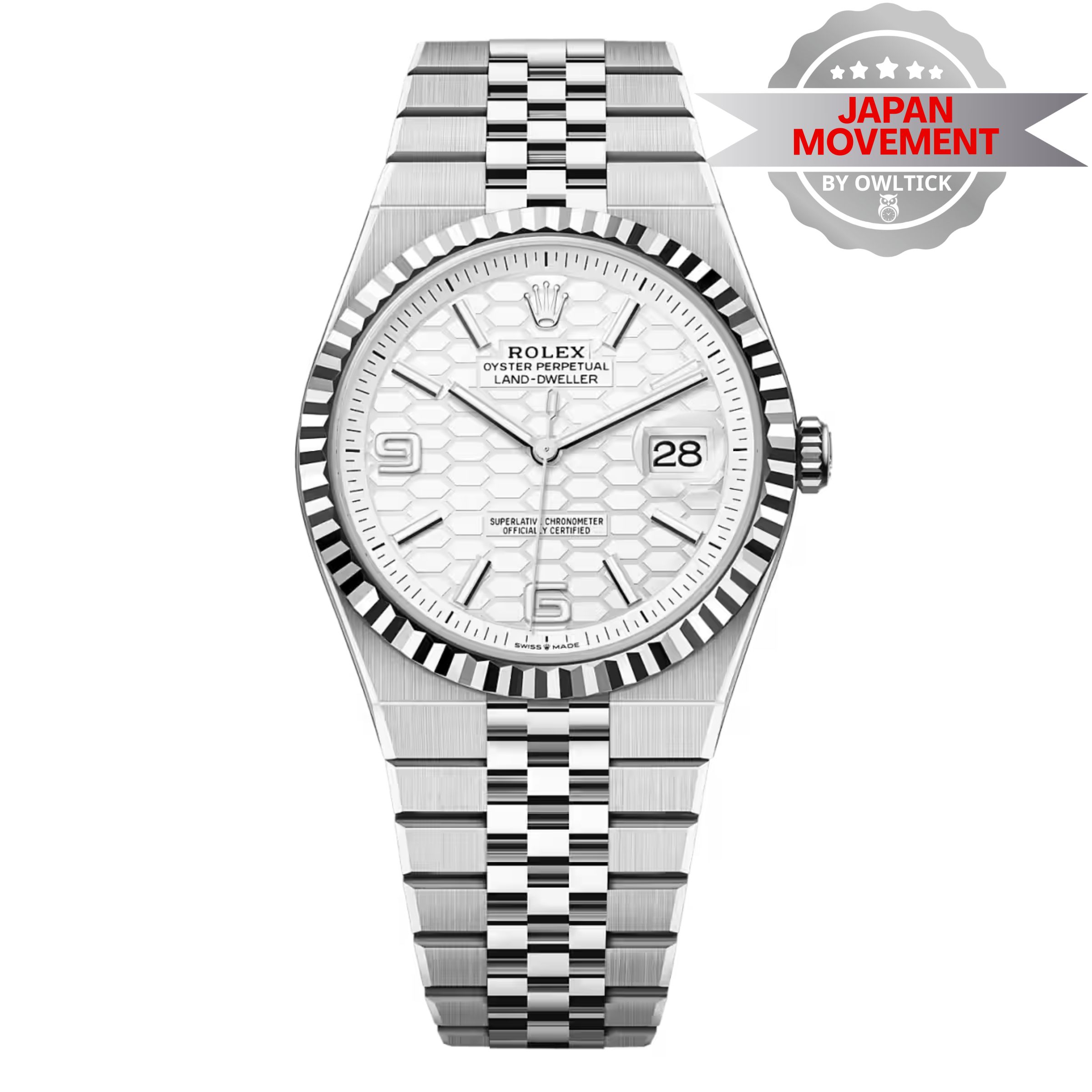 [Superclone] Rolex Land-Dweller 40mm Intense White Rolesor Dial Flat Jubilee 127334