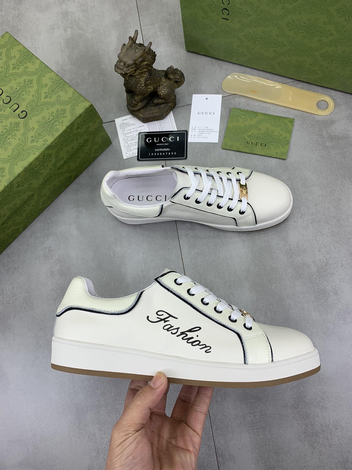 Gucci Classic Fashion Sneaker With Edge White