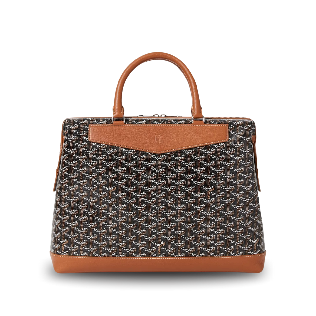 Goyard Cisalpin Document Case 39 Cm Black Goyardine Canvas And Tan Calfskin
