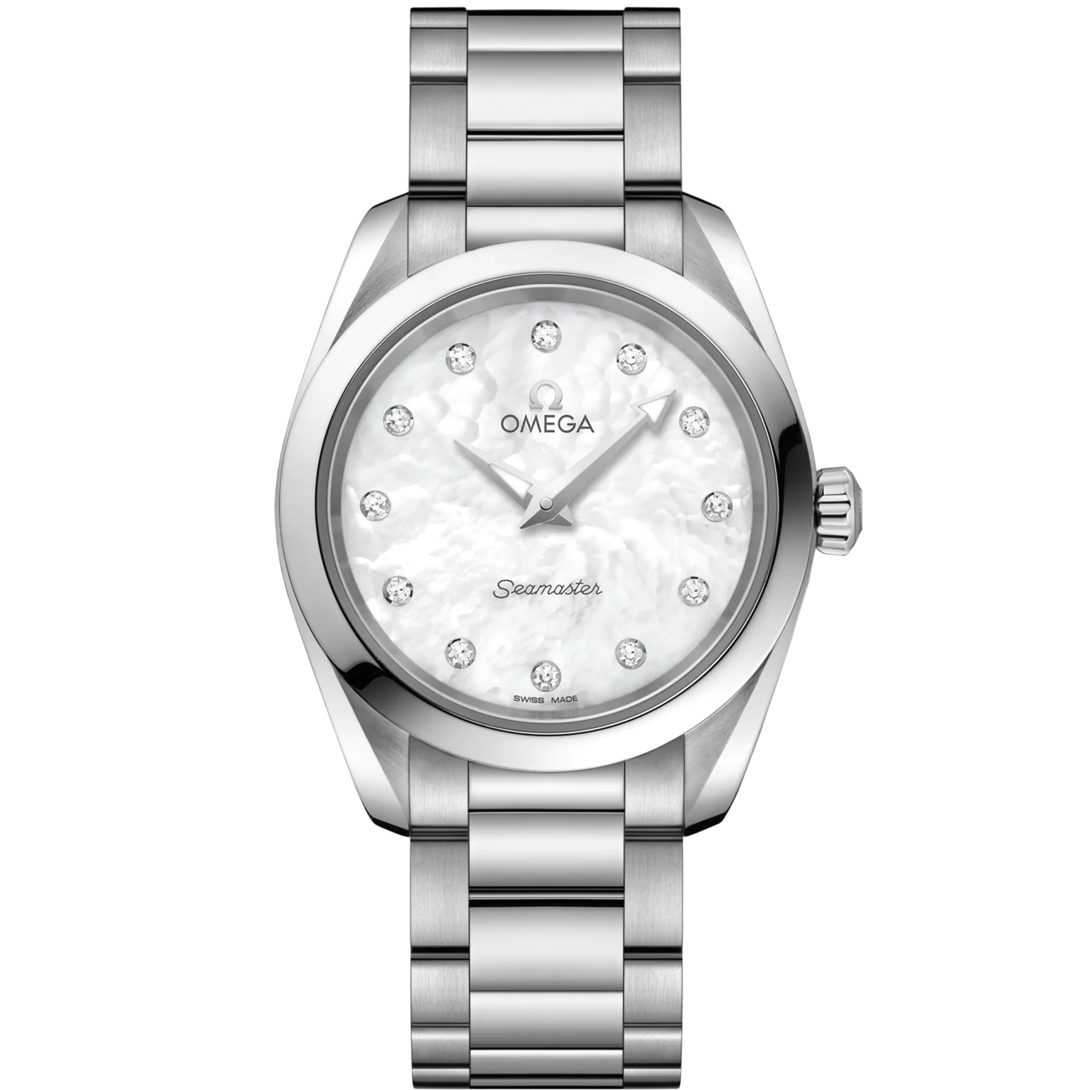 Omega Seamaster Aqua Terra 150M 28 mm White Dial with Diamonds Stainless Steel Bracelet 220.10.28.60.55.001