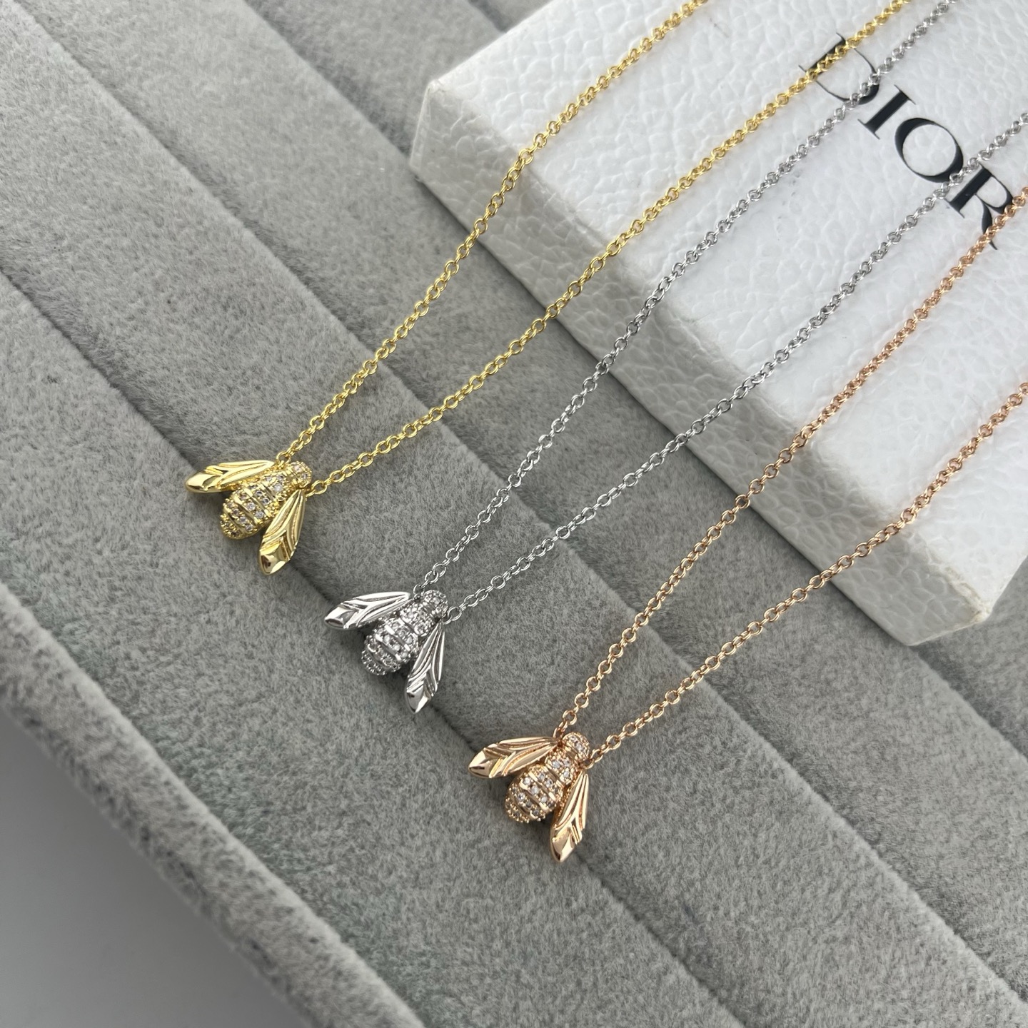 Rhinestone Bee Pendant Necklace