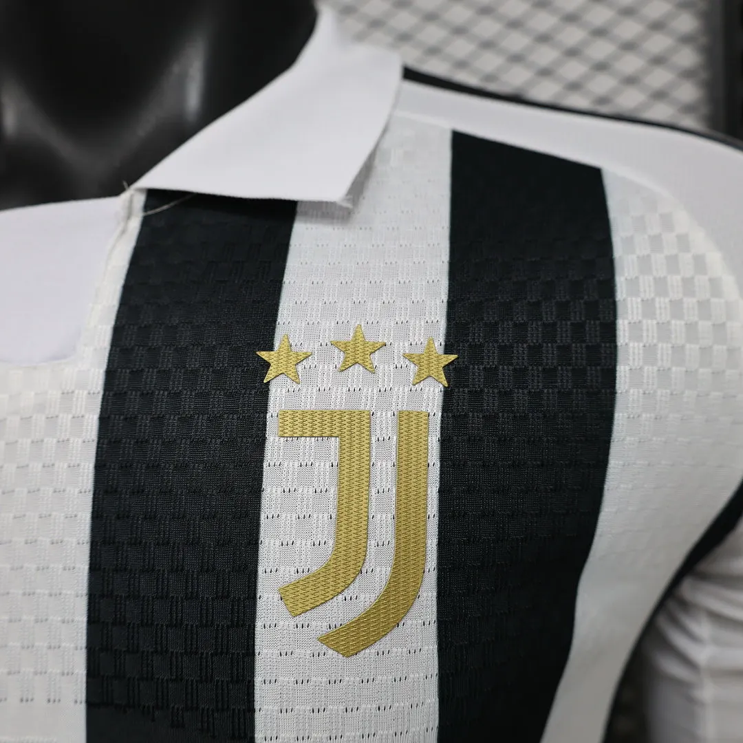 2026/27 Serie A Juventus Team Home Football Jersey Player Version Long Sleeves - JerseyFun