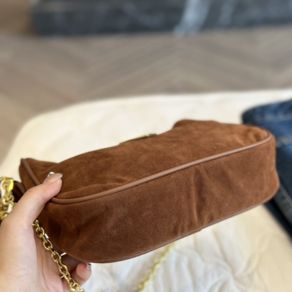 Prada Re Edition Suede Mini Bag Cocoa Brown 22Cm