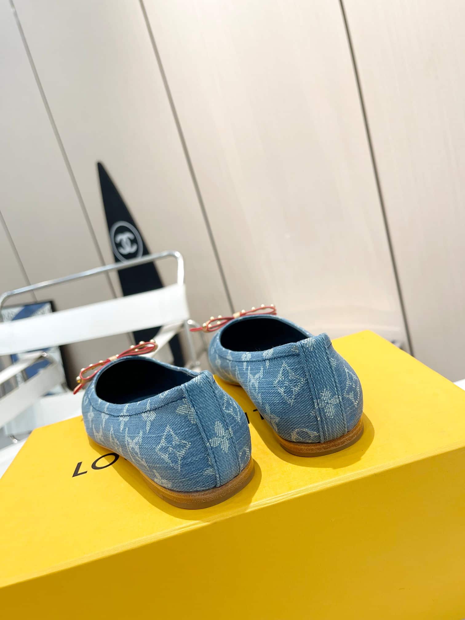 Louis Vuitton Nina Doll Shoes Denim Blue 1Ack91