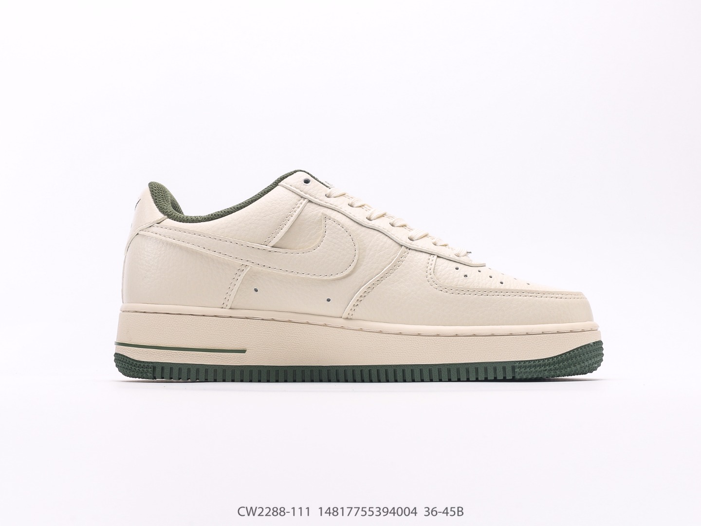 Nike Air Force 1 Low LV Cream Green Mini Swoosh Custom