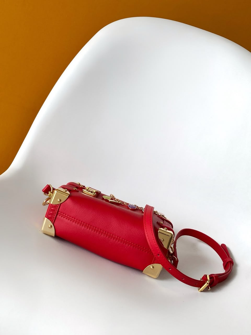 Louis Vuitton PM Side Trunk Bag Sari Red 19cm M28333