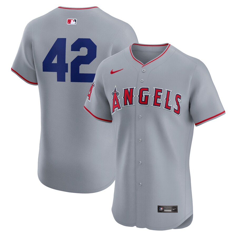 Los Angeles Angels Road 2024 Jackie Robinson Day Elite Jersey Gray