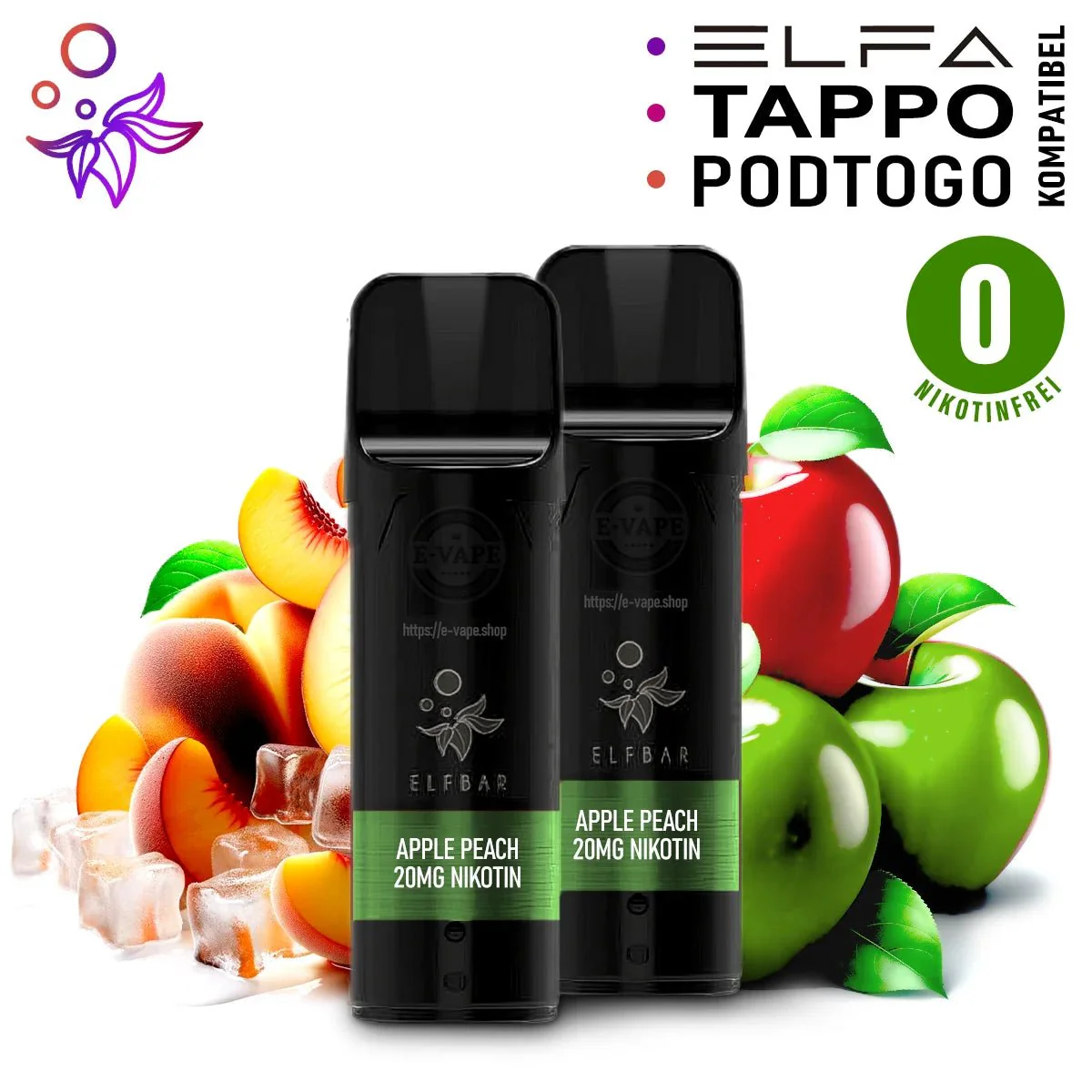 Elfbar Pods ELFA 0 mg/ml Nikotinfrei ⓿ 2 Stk.