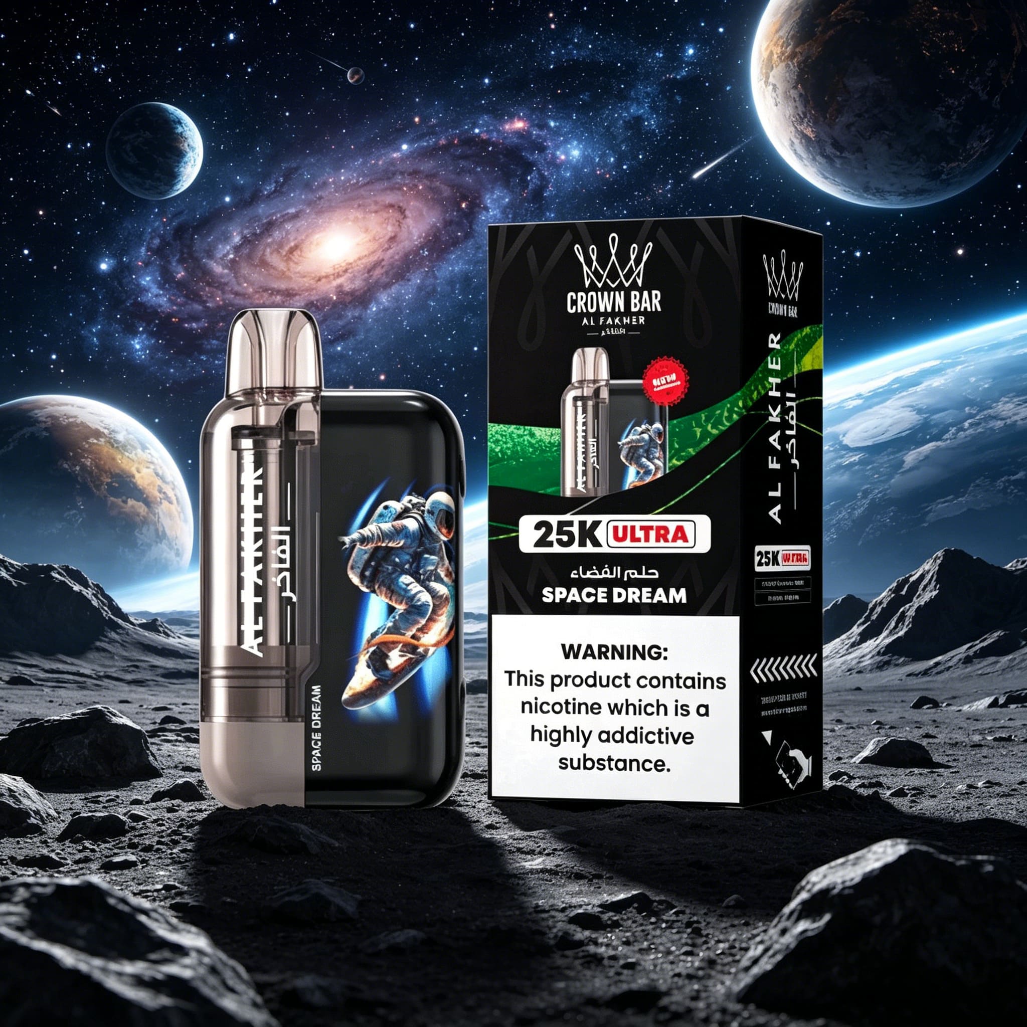 AL Fakher Crown Bar Ultra 25K 25000 Puffs Dual Mode Rechargeable LED Display E-Cigarette